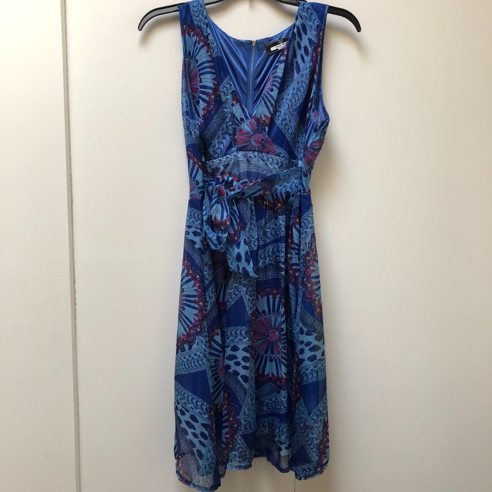 Intricate blue detailed dress - Paper Plane/London - Size M/L (but runs small)